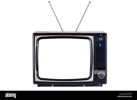 Old retro black and white tv set, isolated on a white background Stock Photo, Royalty Free Image ...