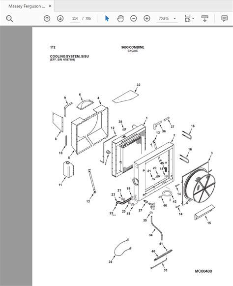 Massey Ferguson MF 9690 Combine Parts Catalog Manual