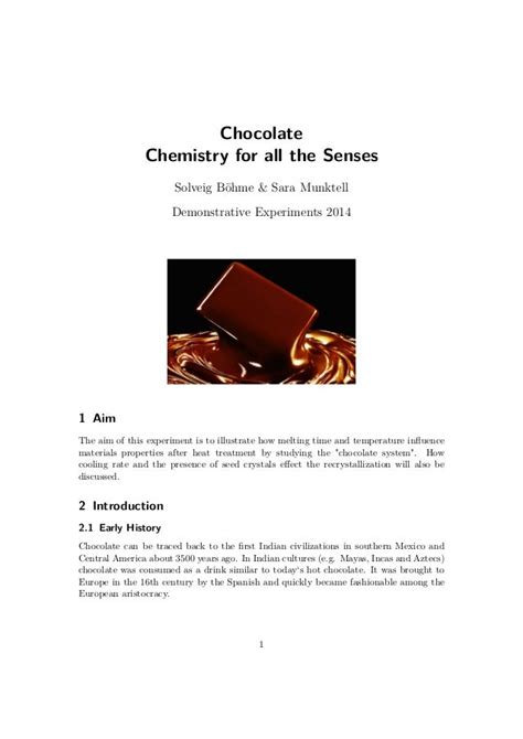 Chocolate experiments for science lessons