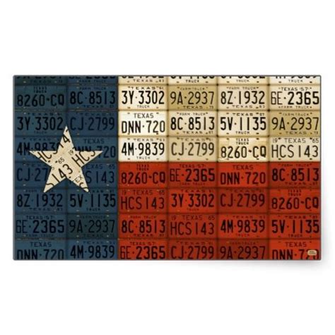 Texas Flag License Plate Art Lone Star Sticker