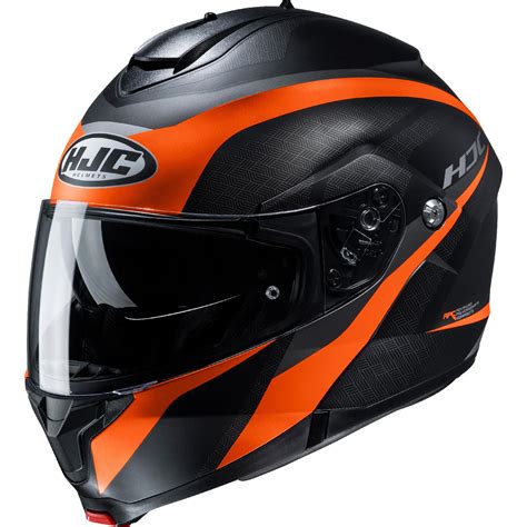 Casque C91 TALY MC7SF HJC Noir/orange - MAXXESS.FR, Casque modulable