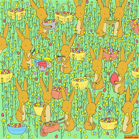 Easter-themed brainteaser — can you find the chicken among rabbits? - Insider Hidden Images ...