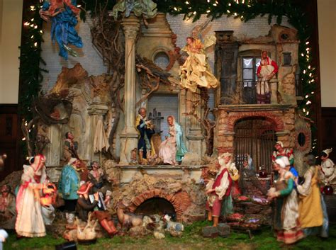 An elaborate Christmas creche from Italy on display outside Casa Belvedere. Unveiling tonight.