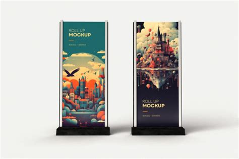 Roll-Up Banners Mockup - Mockup World