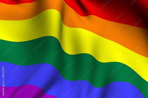 Rendered Rainbow Flag Stock Illustration | Adobe Stock