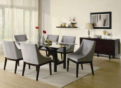 Cappuccino Finish Glass Top Modern Dining Table w/Optional Items