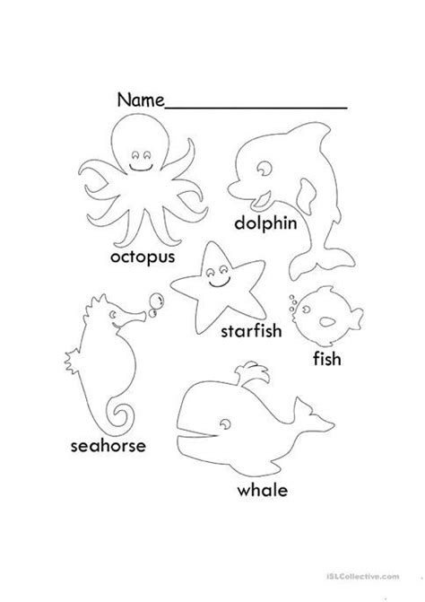 Sea Animals Worksheets For Kids