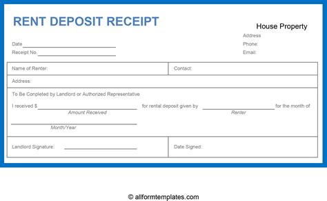 Monthly Rent Receipt Templates Glamorous : Receipt Forms