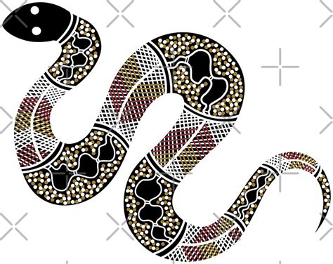 "Aboriginal Art - Snake" Stickers by HogarthArts | Redbubble