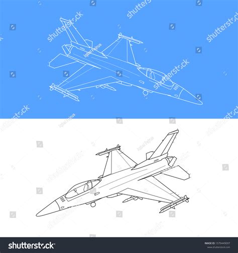 Draw Jet Sketch Outline Stock Vector (Royalty Free) 1579449097 ...