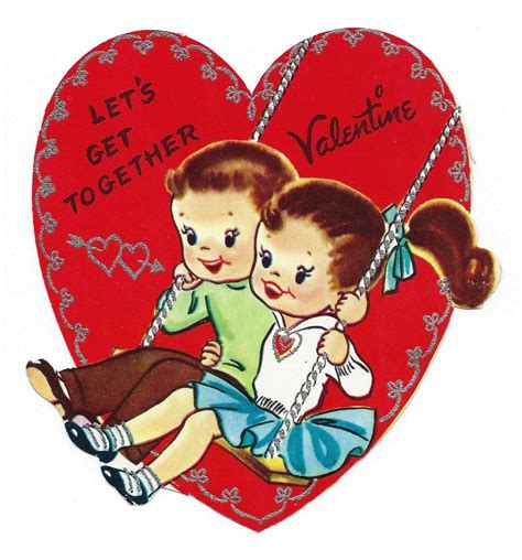 All sizes | Vintage Valentine Day Card - Let's Get Together Valentine ...