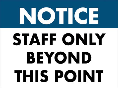 Staff Only Sign - New Signs