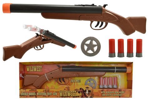 Pretend Play NEW Kids Western Double Barrel Shotgun 4 shotgun Shells ...