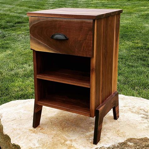 Walnut Side Table w/ single drawer - True Grit Woodworking