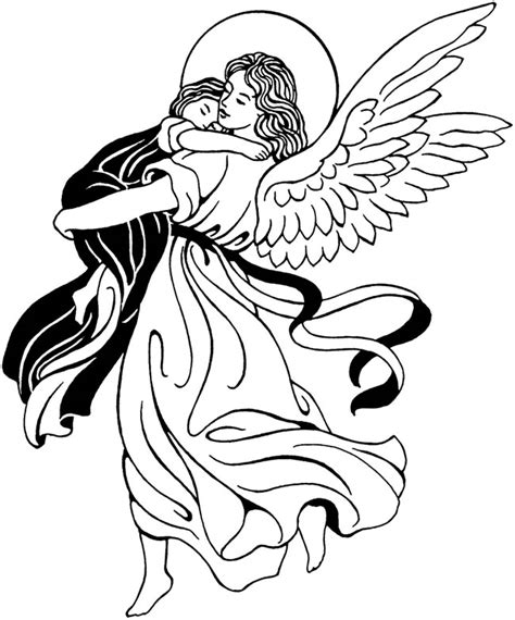 Angel Line Drawing - Cliparts.co