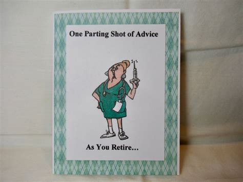 Nurses Retirement Card, Retirement Card for Nurse, Nurse Parting Shot Greeting Card, Happy ...