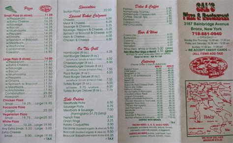 Sal's Pizza | Chelmsford, MA menu in Chelmsford, Massachusetts, USA