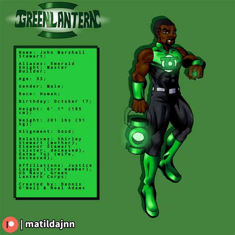 Green Lantern (John Stewart) - Redesign by MatildaJNN on DeviantArt