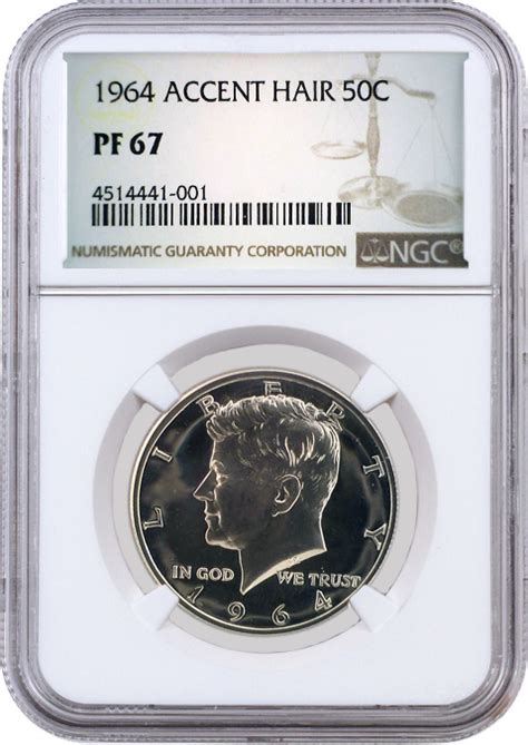 1964 50C Proof Kennedy Silver Half Dollar Accented Hair NGC PF67 | eBay