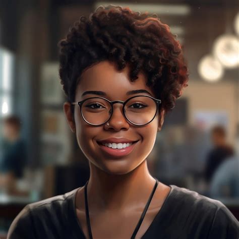 Premium AI Image | Beautiful woman in glasses in a modern office Image generated by AI