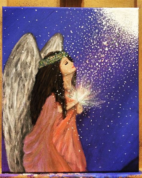 Angel acrylic canvas painting | Angel painting, Angel art, Painting