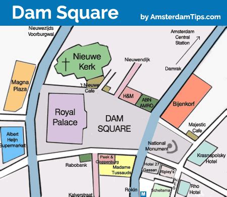 Dam Square in Amsterdam - Map and Guide