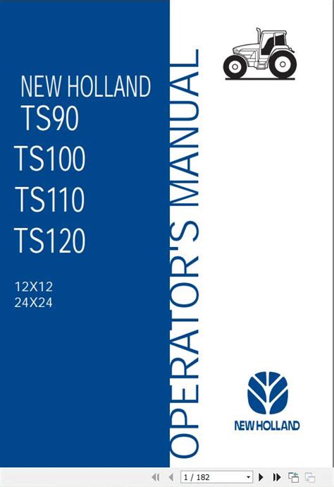 New Holland TS90 TS100 TS110 TS120 Tractor Operator's Manual_73400916