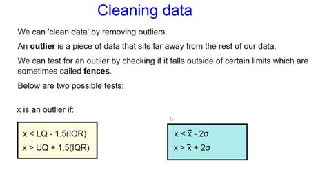 Cleaning data and outliers - A Level Maths Stats - YouTube