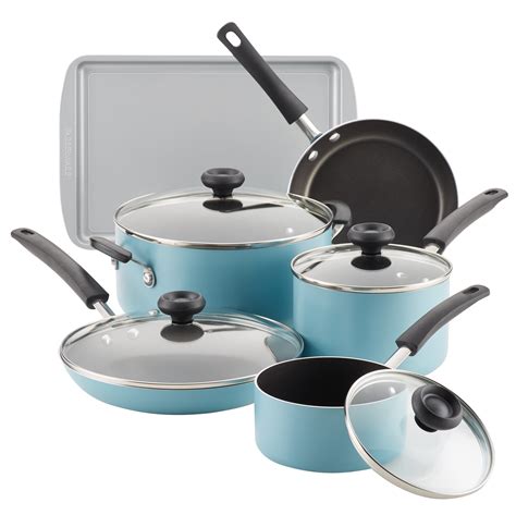 Farberware15-Piece Aluminum Nonstick Pots and Pans Set/Cookware Set ...