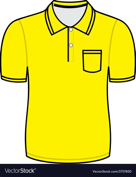 Yellow polo shirt outline Royalty Free Vector Image