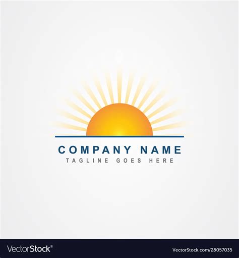 Sun icon logo design inspiration Royalty Free Vector Image