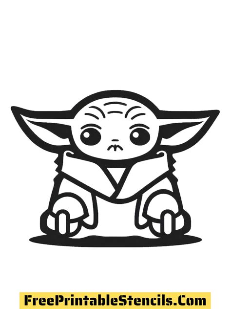 18 Baby Yoda Free Printable Stencils and Silhouettes - Free Printable Stencils