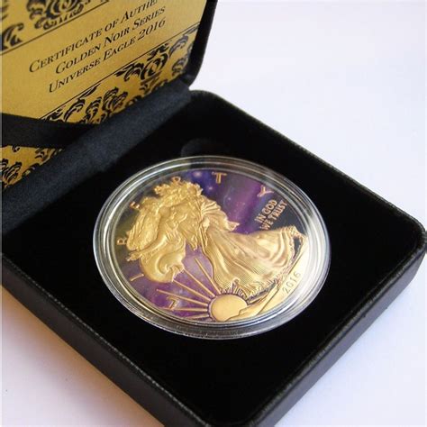 Silver Coin American Eagle Ruthenium plated, Colorized and Gold Gilded Universe Buy Silver Coins ...