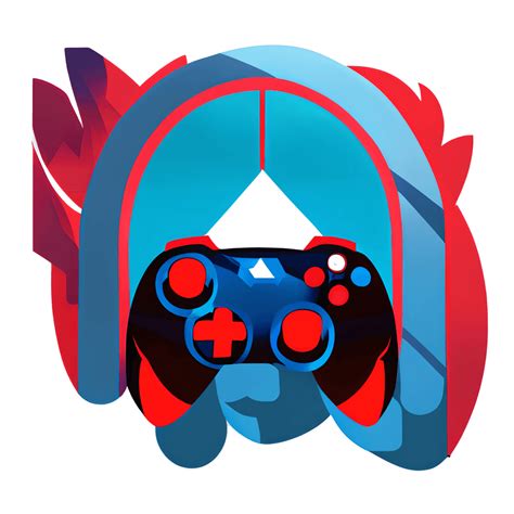 Gamer Logo in Red and Dark Blue · Creative Fabrica