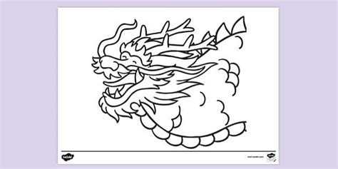 FREE! - Connecting Bricks Chinese Dragon Head | Colouring Sheets