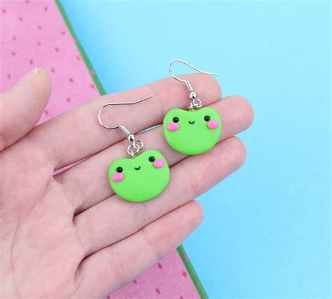 Goblincore Happy Froggy Earrings Cute Cottagecore Jewelry - Etsy