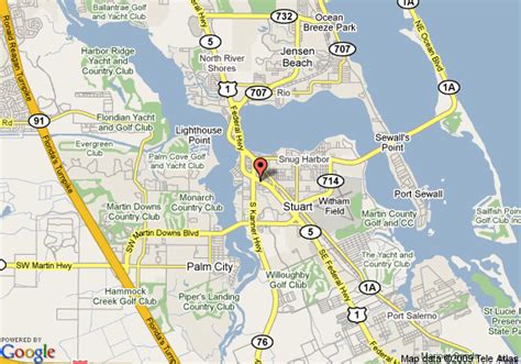 Map of Best Western Downtown Stuart, Stuart | Map of florida, Best western, Stuart florida