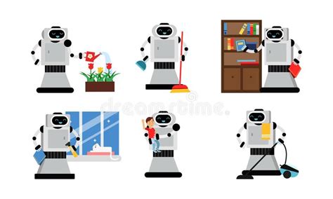 Robot Vacuuming 2 stock illustration. Illustration of intelligence ...