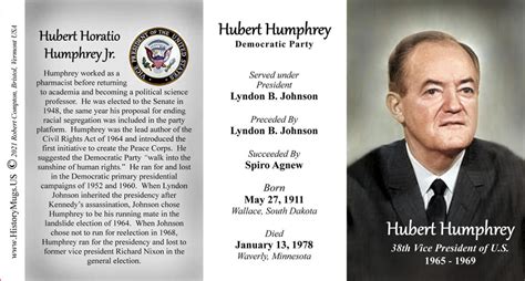 38th US Vice President Hubert H. Humphrey - HistoryMugs.us