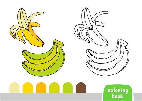 Coloring Book for Kids Banana Page for Books Magazines Coloring Vector ...