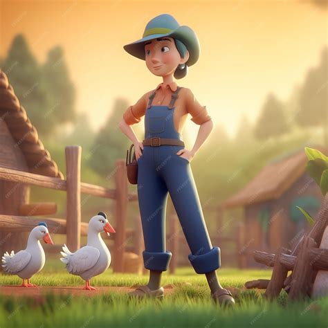 A Farmer Cartoon Character | Premium AI-generated image