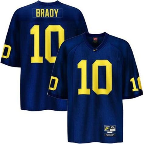 Men's Nike Tom Brady Michigan Wolverines #10 Replica Blue Jersey