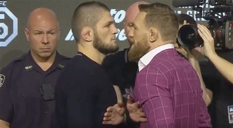 WATCH: Khabib vs McGregor Faceoff and Press Conference Highlights