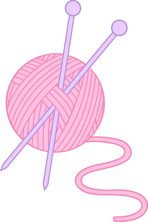 Pink Yarn and Knitting Needles - Free Clip Art