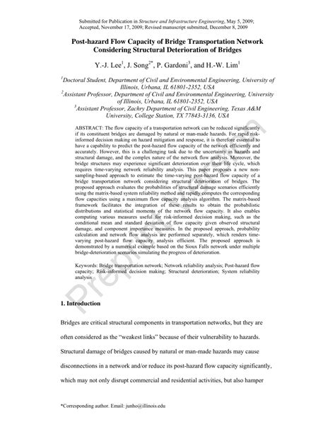 (PDF) Post-hazard flow capacity of bridge transportation network considering structural ...