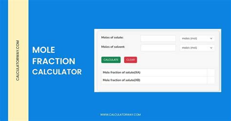 Mole Fraction Calculator - Calculatorway