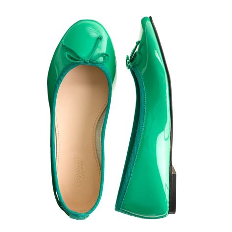 J.crew Girls Classic Patent Ballet Flats in Green (villa green) | Lyst