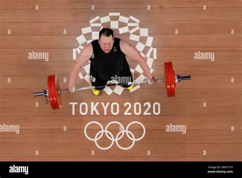 Laurel Hubbard of New Zealand competes in the women's +87kg weightlifting event at the 2020 ...