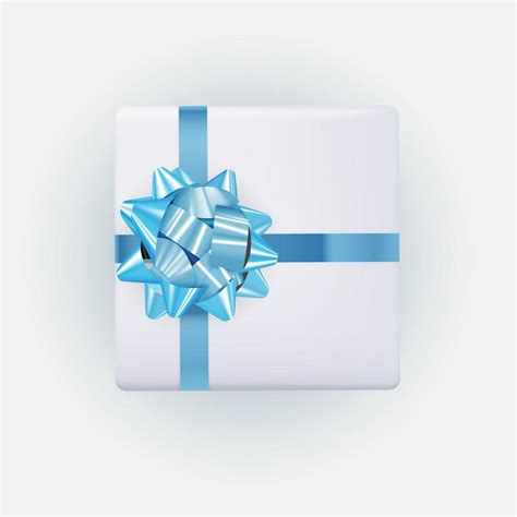 Blue Gift Box with Bow and Ribbon. Illustration 10707324 Stock Photo at Vecteezy