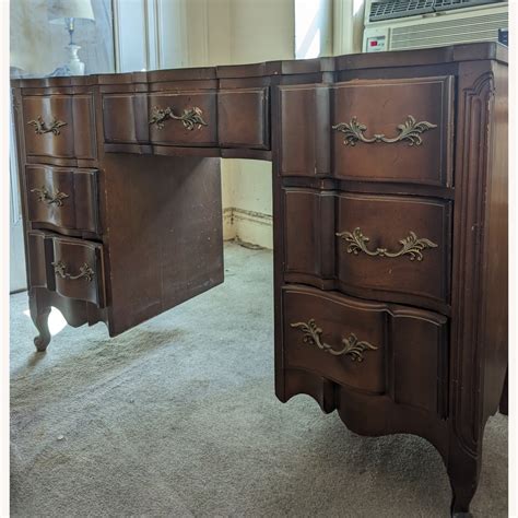 Antique Desk with 7 Drawers - AptDeco